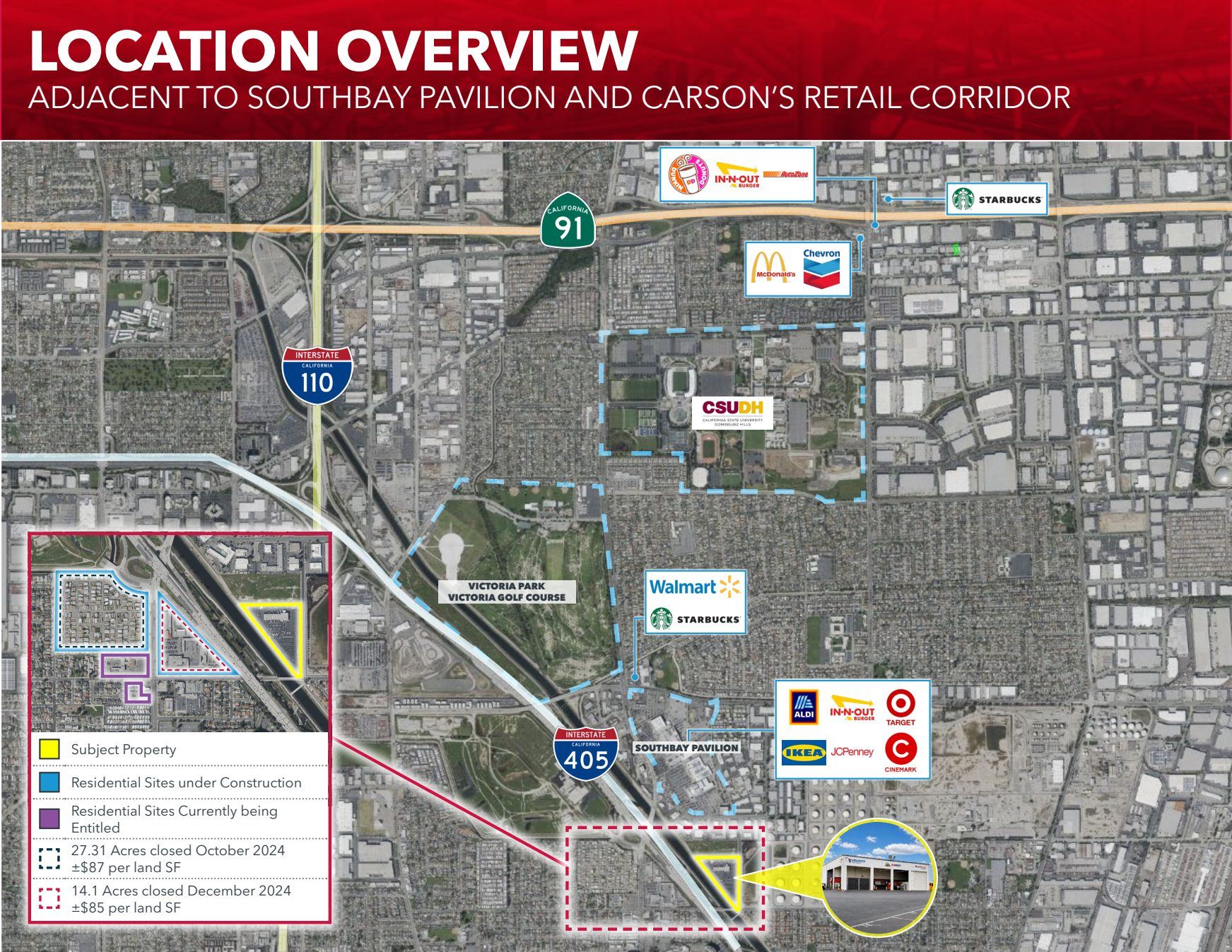 Location overview map with SouthBay Pavilion and residential development
